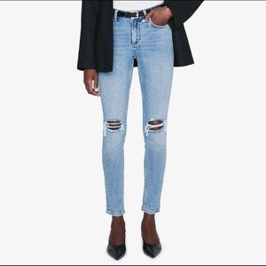 NWT Anine Bing Light Indigo Mid Rise Ankle Skinny Gabe Jeans. RUNS SMALL